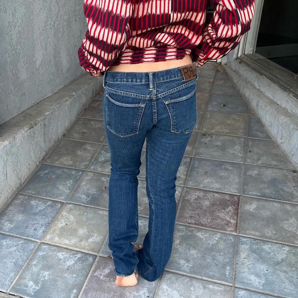 RRL Ralph Lauren 30 Tall Dark Wash Mid Rise Straight Leg Jeans